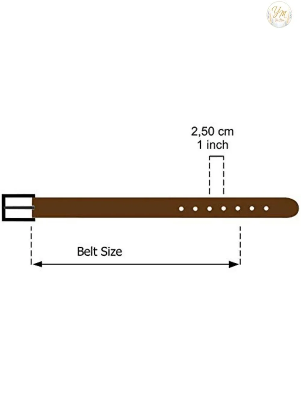 Women's Genuine Italian Leather Belt with Brass Buckle - Made in France